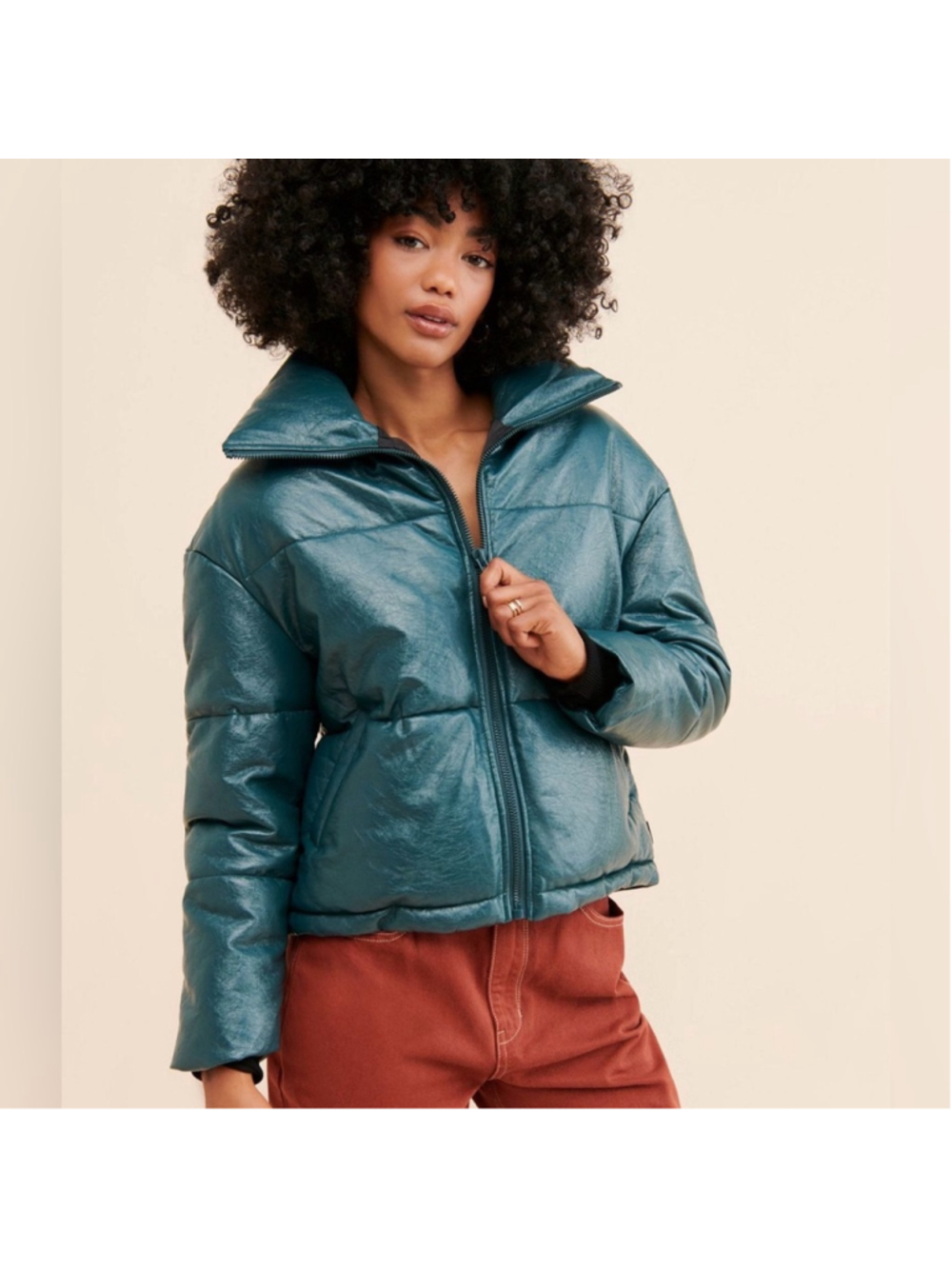 Apparis Billie Crinkle Vegan Leather Puffer Jacket